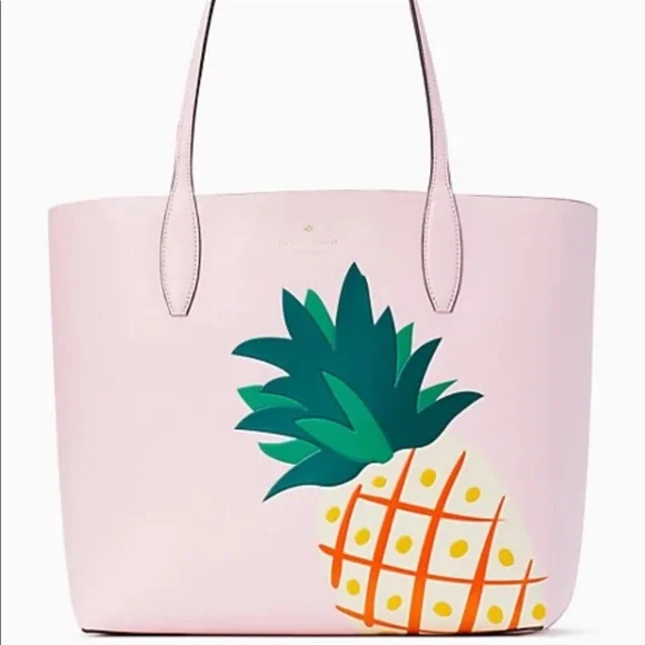 Kate Spade Colada Pineapple Graphic Large Tote Bag Pink Multi NWT - Picture 13 of 13